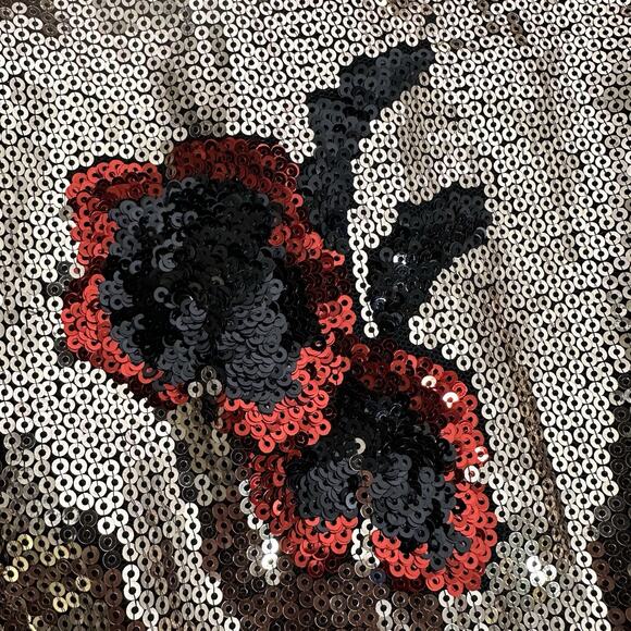 GUESS Women's Gold Grace Sequined Floral Mini Dress Size 6 New - Picture 4 of 12